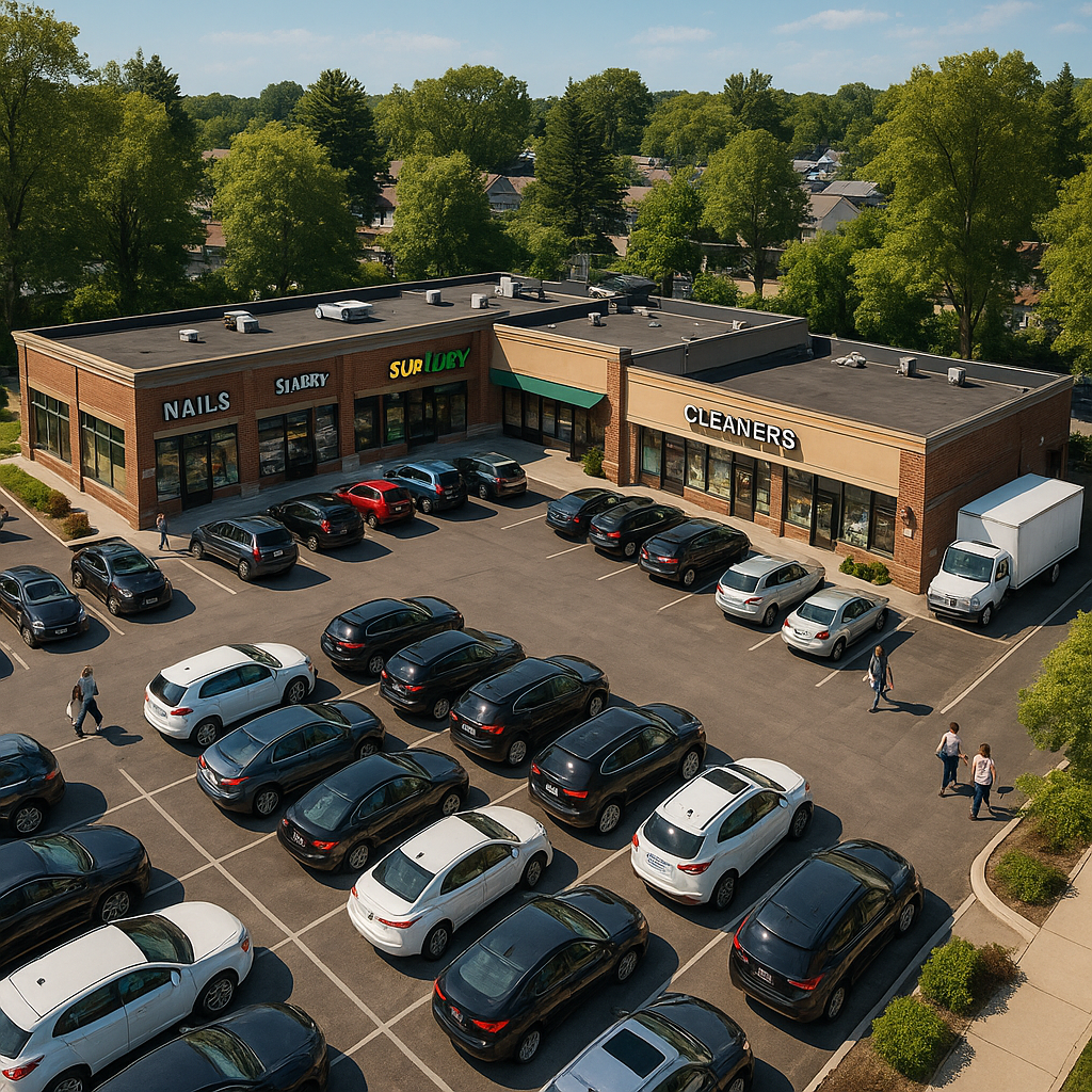 Shopping center aerial view